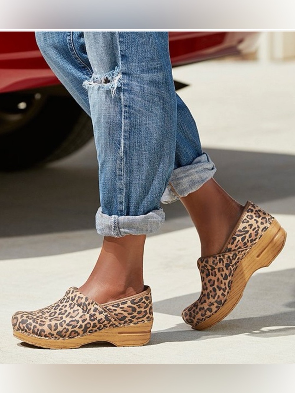 Dansko Professional Leopard Print Slip-On Clogs for Women EU 41